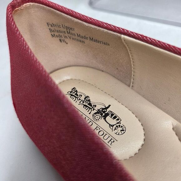 Coach and Four Red Metallic Melitta Flats Shoes Size 8.5  Shimmer Finish - Picture 7 of 8